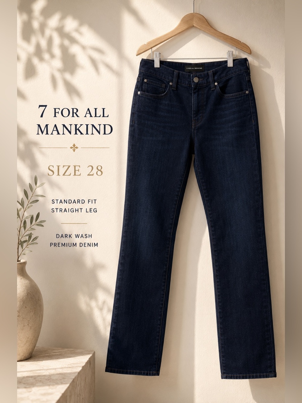 7 For All Mankind Standard Straight Leg Jeans Dark Wash Men’s 28